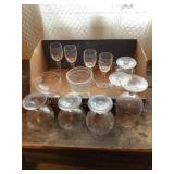 Vtg sherbet glasses, stemware, etc.