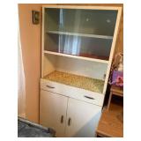 Metal kitchen cabinet w/sliding glass doors,