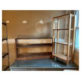 2 Wooden shelves, tallest is 43"