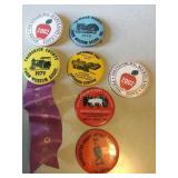 7 Pinback buttons - farm,tractor, - Frederick &