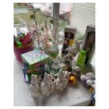 Misc Easter decor, nutcracker rabbits, 13"