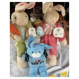 3 Easter rabbits, 20" tallest NWT