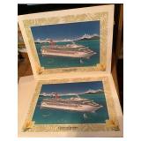 2 Carnival Destiny Cruise ship prints , 14x11" &