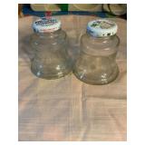 2 Liberty bell shaped jars 3.5" tall