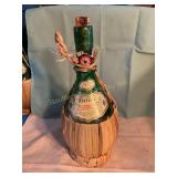 Fiasco wrapped wine bottle 1972 Melini 11" tall