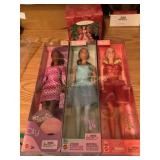 3 Barbie dolls & ornament, NIB
