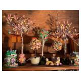 Contents of shelf- Easter decor