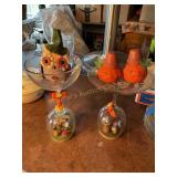 Fall goblet decor handmade, 11" tallest