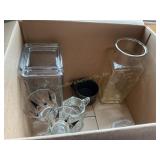 Misc. lot - tin cup, glasses,