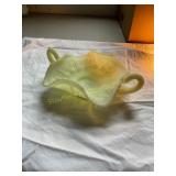 Fenton yellow custard uranium glass double