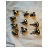 10 dresser drawer knobs, gold plated, 1.25"