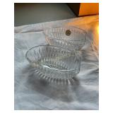 2 Princess House crystal spoon holders