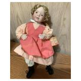 Porcelain doll Anna, Ashton Drake, W/chair, 13"