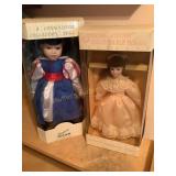 2 Porcelain collectible dolls, 14", Seymour