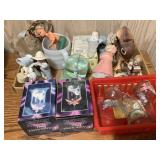 Misc. lot- glass bells, figurines, Precious