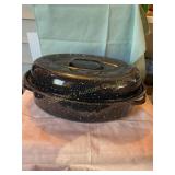 Blue spotted enamel roasting pan 5 1/2" x 12ï¿½ size