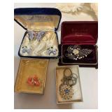 Costume jewelry, necklaces, pins, etc
