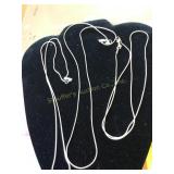 3 Necklaces 925 Silver (marked on links only)