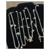 4 Necklaces 925 Silver (marked on link only)