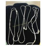 3 Necklaces 925 Silver (marked on links only) 2