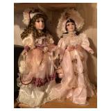 2 Dolls w/stands, tallest is 20"