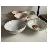 Misc serving bowls- Corning, etc., some wear