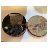 Misc - dominos, marbles, jacks w/tin