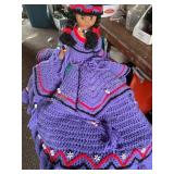 Handmade Indian doll, 12" tall, dress is 20"