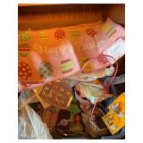 Misc Easter decor- rugs, baskets, bunnies, eggs,