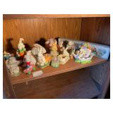 Contents of shelf- Easter decor, ceramic/resin