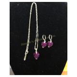 Necklace w/matching earrings - 925 Silver