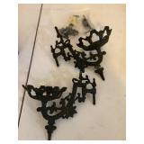 2 Ornate cast iron wall sconces , 8x8"