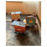 3 Amish buggy ornaments