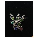 7 925 Silver birthstone charms (marked on clasp)