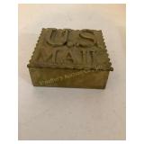 US mail sq brass box, 4x4"