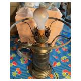 Electric lamp made from old kerosene lamp,,