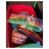 Misc Easter decor - fiber fill, baskets, eggs,