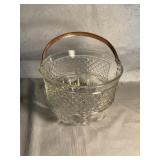 Glass ice bucket, 5"H