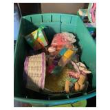 Easter decor- plastic eggs, baskets, bunnies,