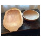 Unfinished wood dough bowl, 19x10.5ï¿½ & wooden