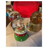 3 snow globes, some musical