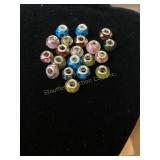 15+ 925 Silver Murano ? Glass beads