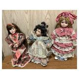 3 Porcelain dolls, Ganz, Paradise Galleries, e