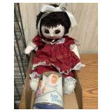 Vtg handmade doll, 20" & Baby Sisters dolls, NIB