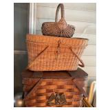 3 baskets picnic, & oval 10 1/2" x 17 1/2ï¿½ largest