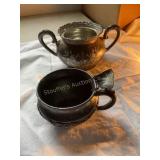 Van Bergh silver plated sugar bowl  &  misc.