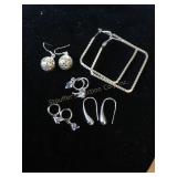 925 Silver 5 pr. earrings .81oz.