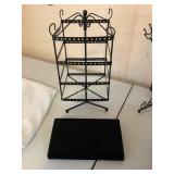 Black metal spinning earring holder 13.5"H  &