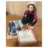 Adeline doll by Ashton Drake, w/COA, & Amish book