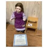 Gretchen doll, Ashton Drake, 90s, w/desk & stool